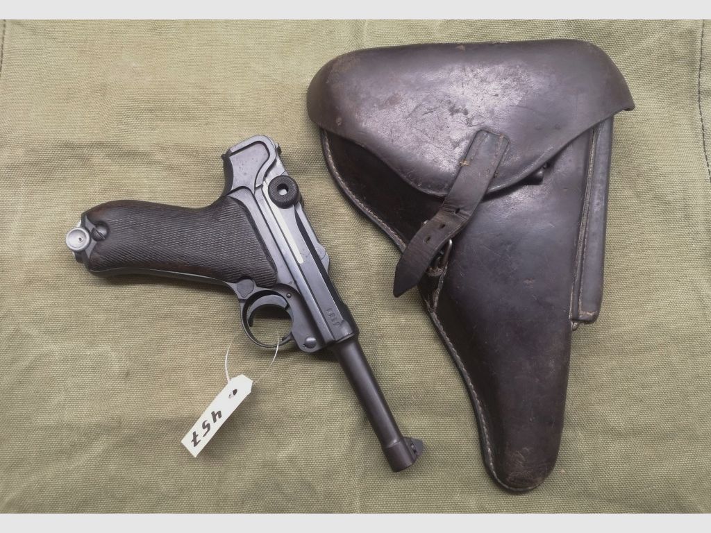 Pistole Luger 08  DWM 1912 Nummerngleich Truppenstempel