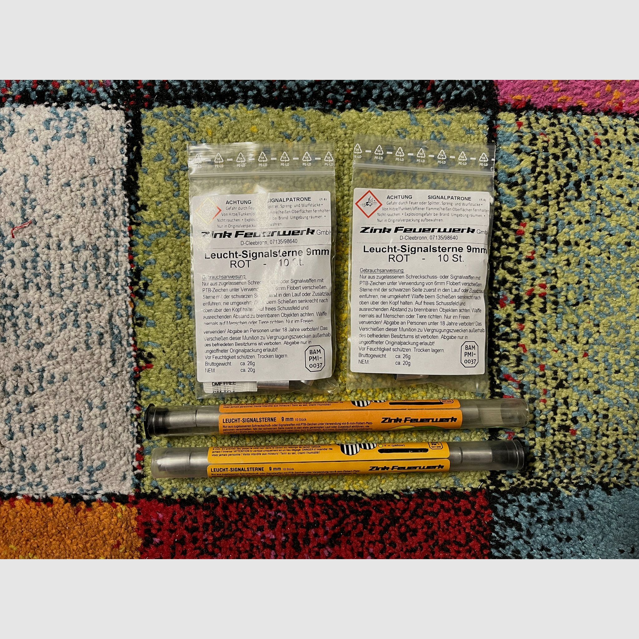 9mm Pyromunition Zink Leucht-Signalsterne Schreckschuss - Kolekcjonerski