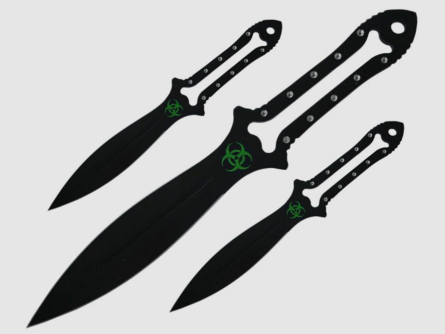 Zombie Dead Wurfmesserset 3 tlg.