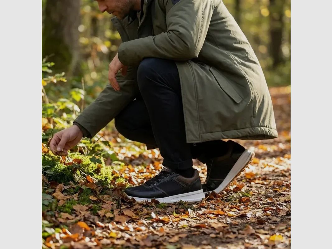 Herren Sneaker Schwarz und Braun aus Synthetik - Niedrigschaft, Bild 4 von 10