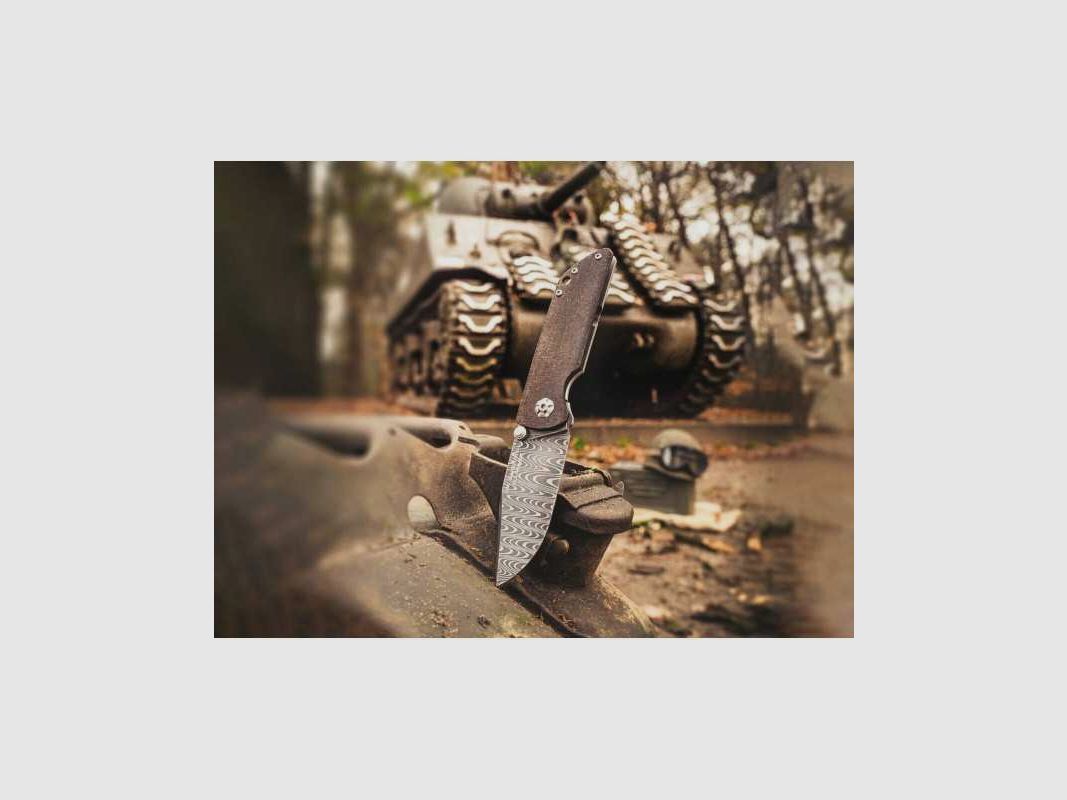 Coltello Damascato Böker M4 Sherman di Chad Nichols