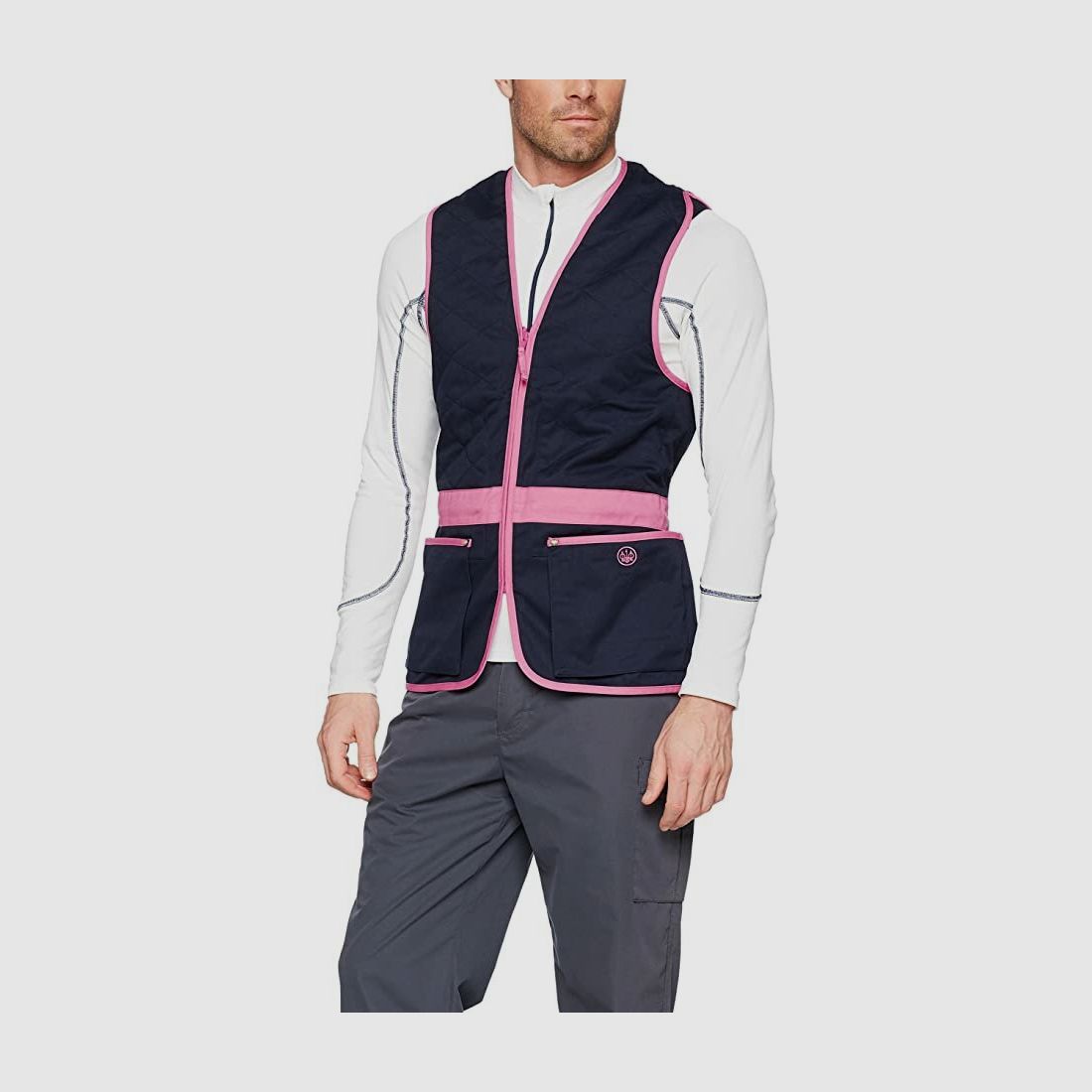 Gilet da tiro in cotone Beretta Schieweste blu rosa M