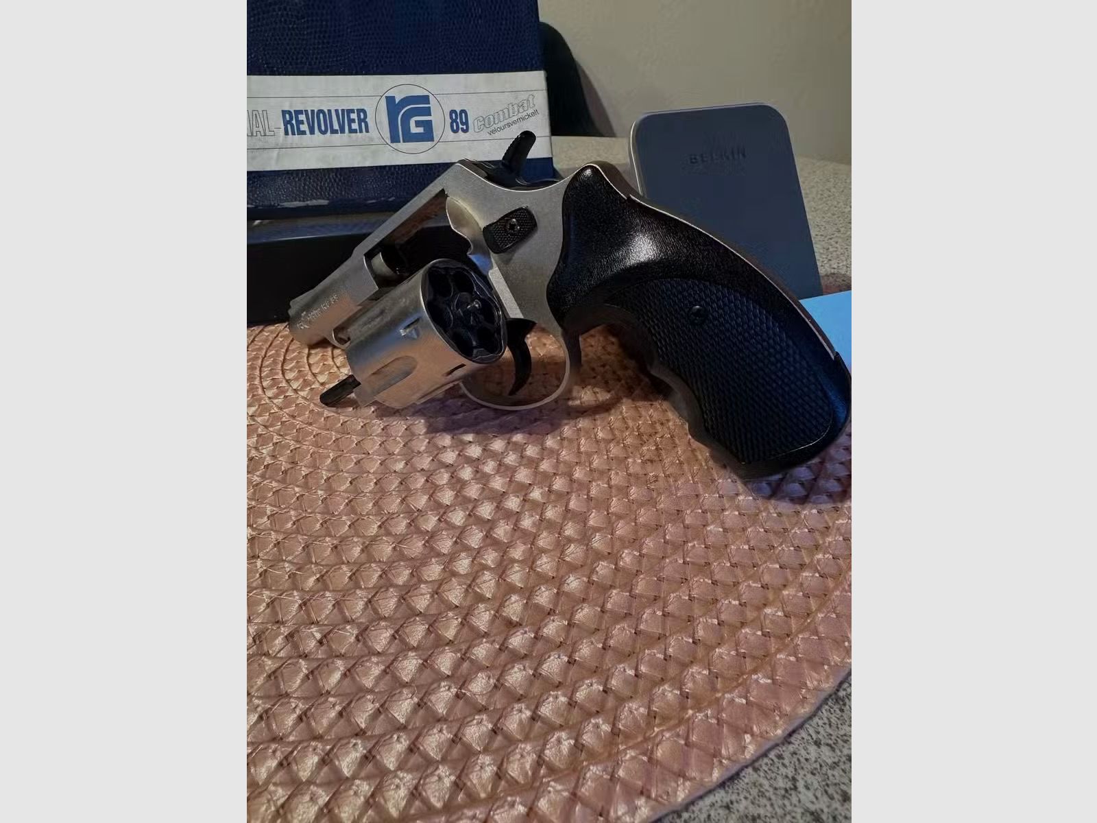 Röhm Gasrevolver (SRS) RG 89 Nickel Kal.9mm R Compatgriff