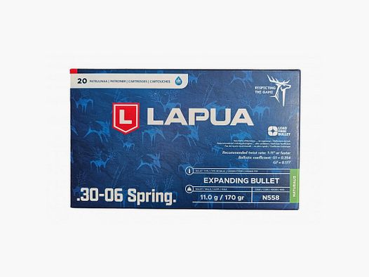 LAPUA 30-06 170 GRS / 11,0 G NATURALIS 20 STK