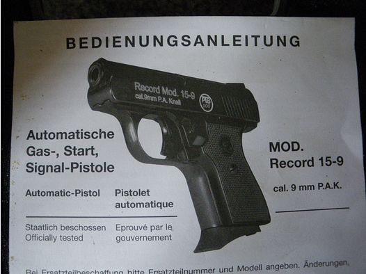 Pistola de gas/tiro de advertencia Reccord Mod.15-9