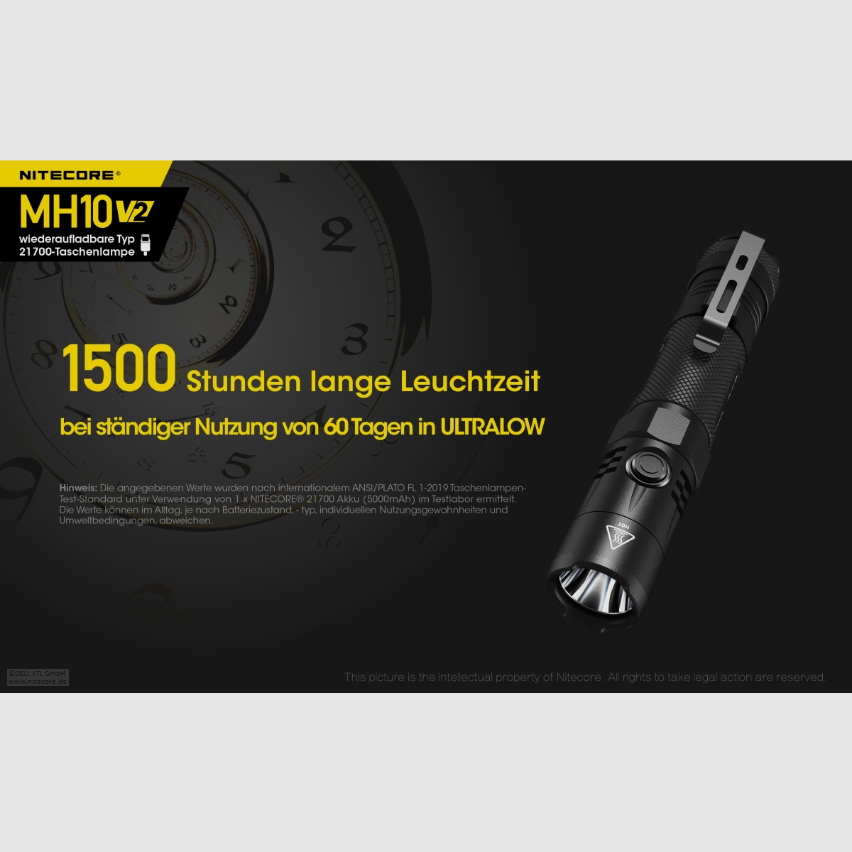 Nitecore MH10V2 Taschenlampe MH10 V2 1200 Lumen