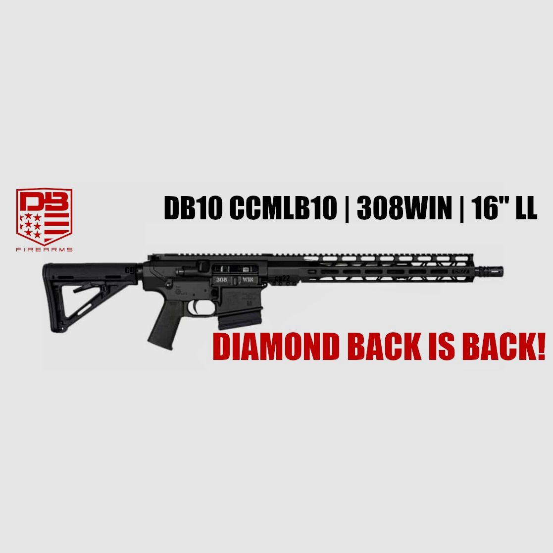 Diamond Back Firearms AR10 halbautomatische Büchse, Kaliber 308Win 16" *EWB Pflichtig