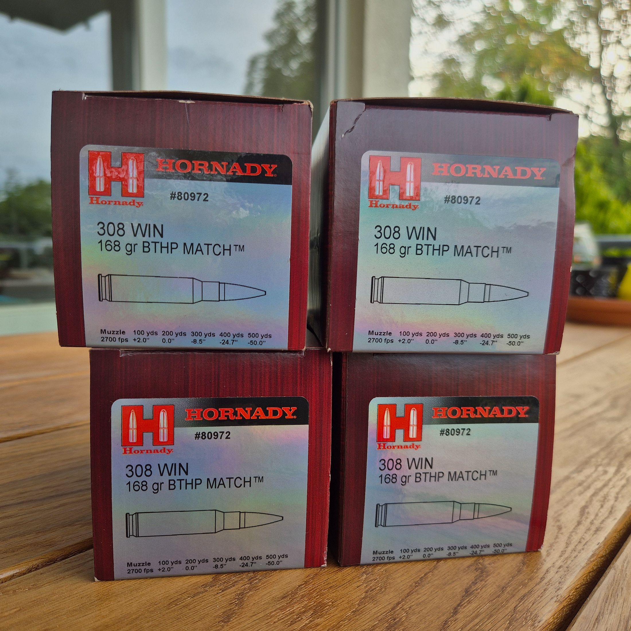 .308 Win. Hornady Match BTHP 168 grs.  135 Schuss 