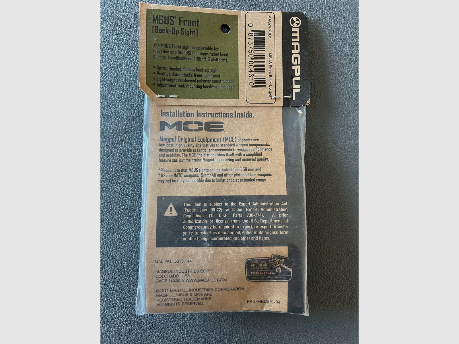 Magpul MBUS Gen2 Front Sight – Flip-up Sight – Black – New