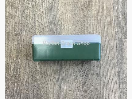 Fritzmann Munitionsbox für 50 Patronen .357 Mag. mit Scharniere Grün/Klar