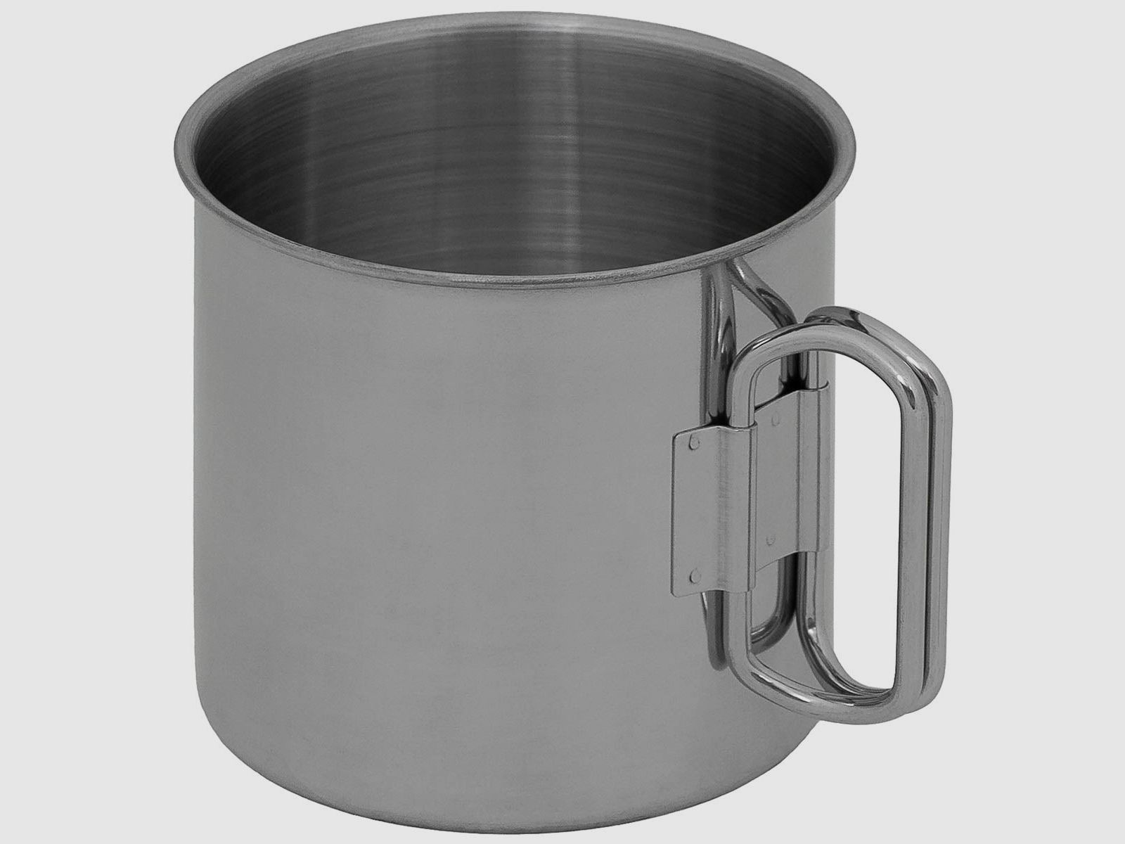 Cup, stainless steel, folding handles, approx. 450 ml