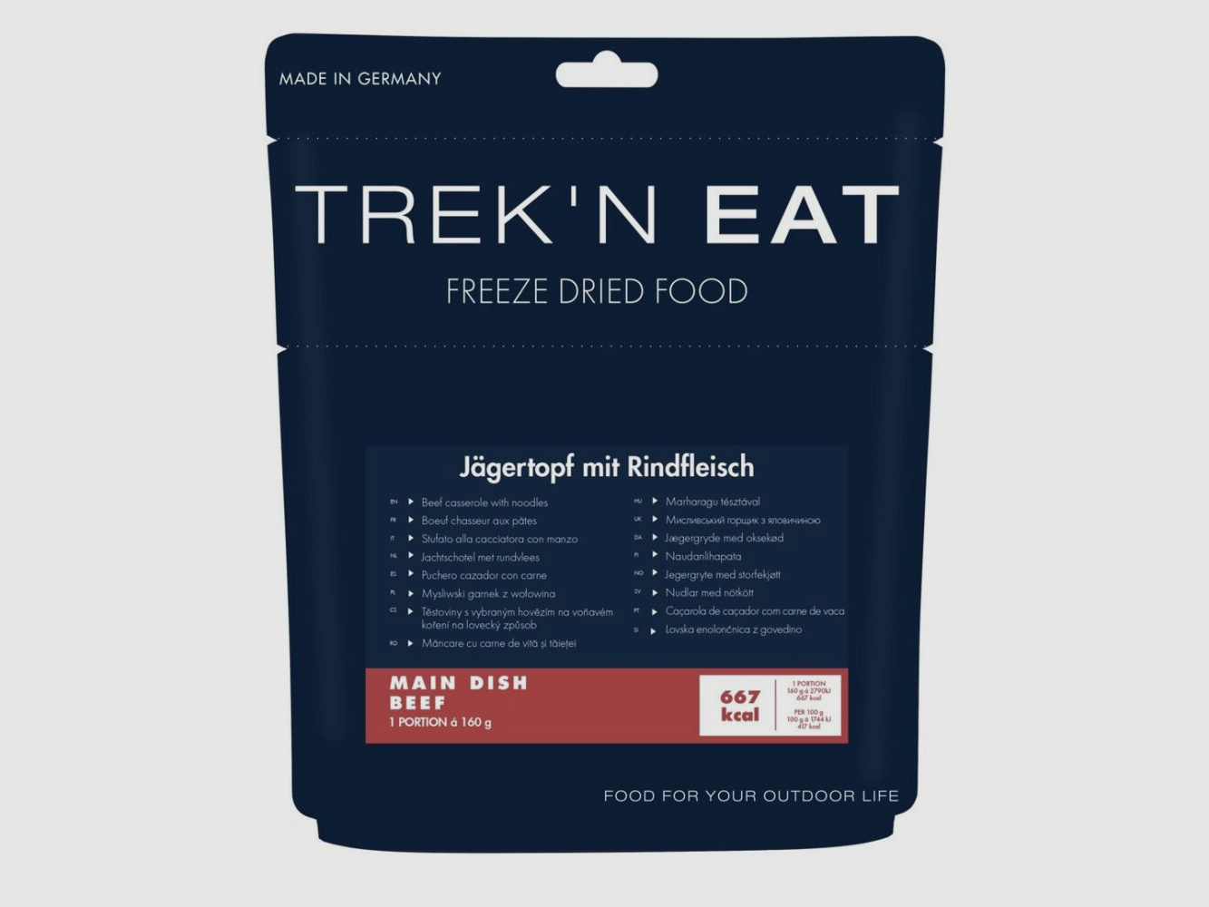 TREK'N EAT Jägertopf met Rundvlees en Noedels 160g