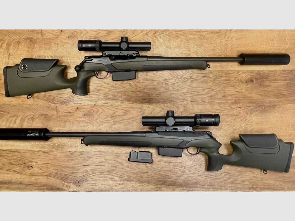 Merkel mit Zeiss Drückjagdglas Conquest V6 1,1-6x24 Helix Speedster Conquest V6