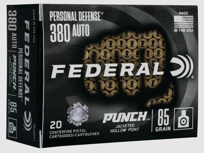 Federal Personal Defense Punch .380 ACP 85GR JHP 20 cartuchos
