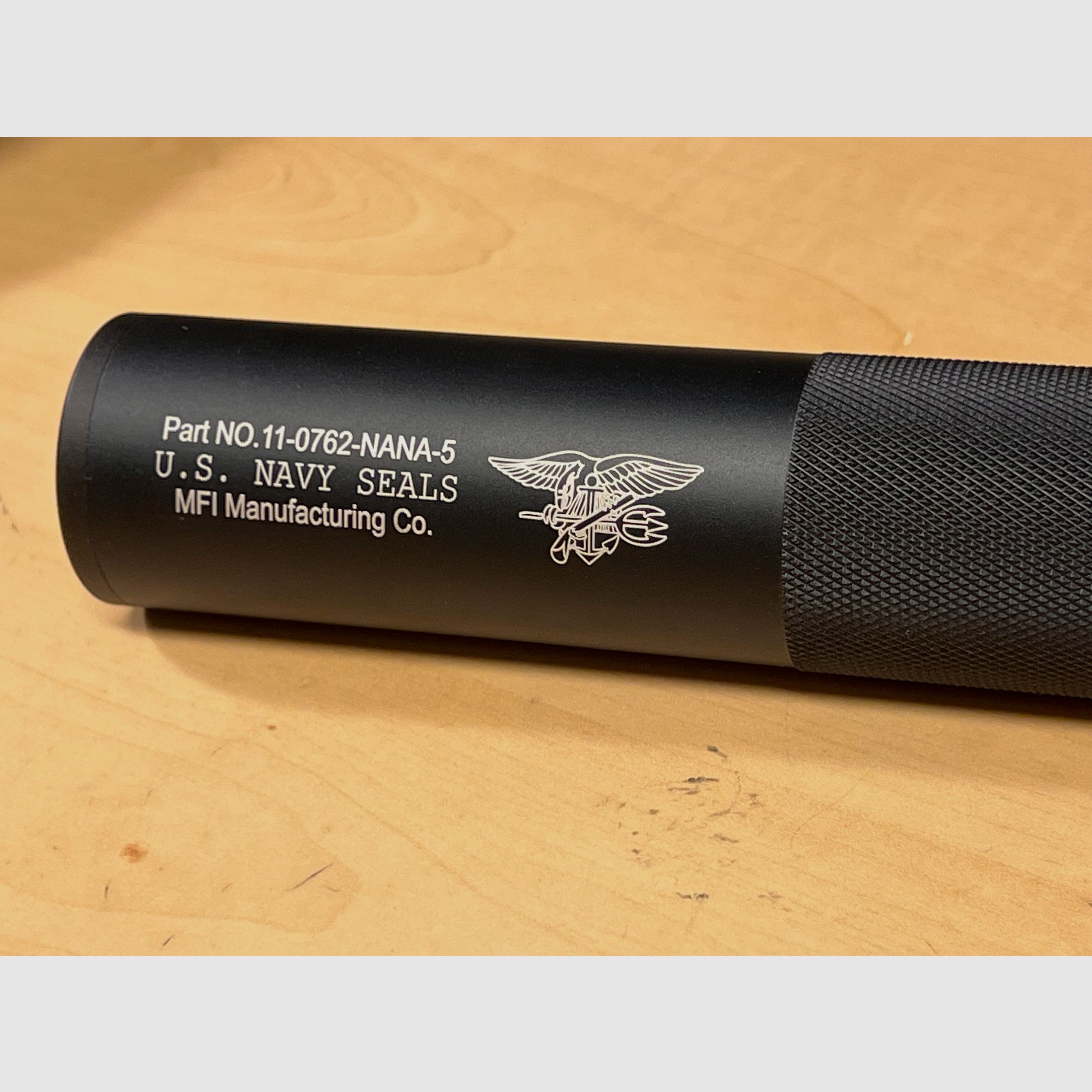 Decorative sound suppressor Navy Seal for Airsoft with M14 negative thread metal version black type 3