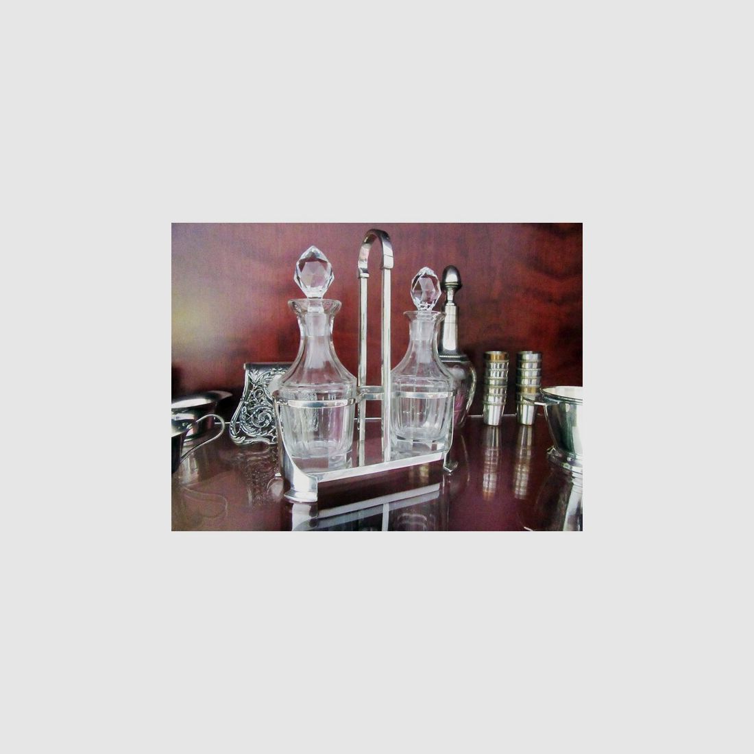 Silber Menage Karaffen Art Deco Neoveda Art Nouveau Neuwied