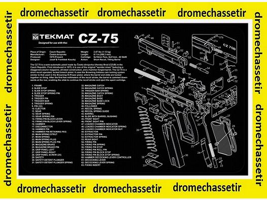 Tapis de nettoyage neoprene decor pistolet CZ 75