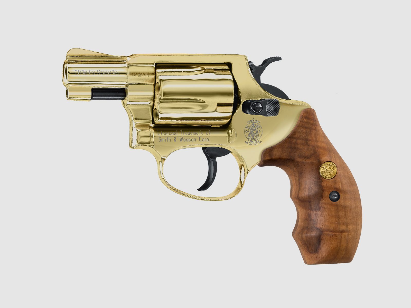 S&W Chiefs Special - 5 schuß 9mm, 24Karat Gold