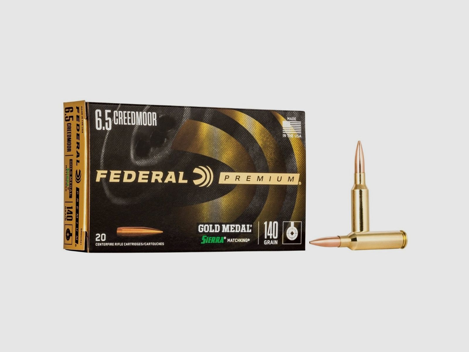 6,5 Creedmoor Federal Gold Medal Sierra 140gr/9g, afbeelding 2 van 3