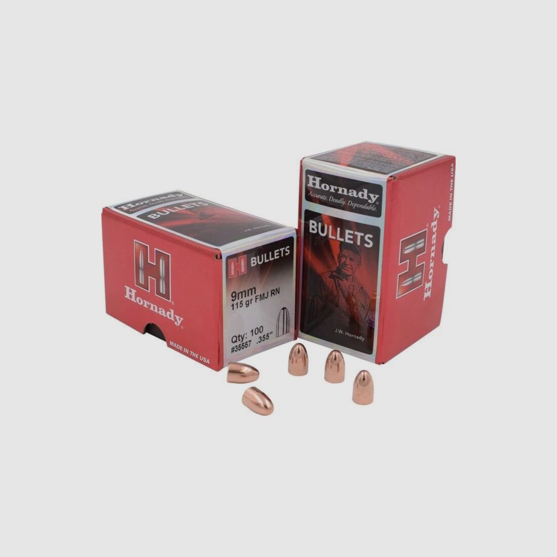 Hornady Geschoss 9mm .355 115gr FMJ-RN Bulk (3000)