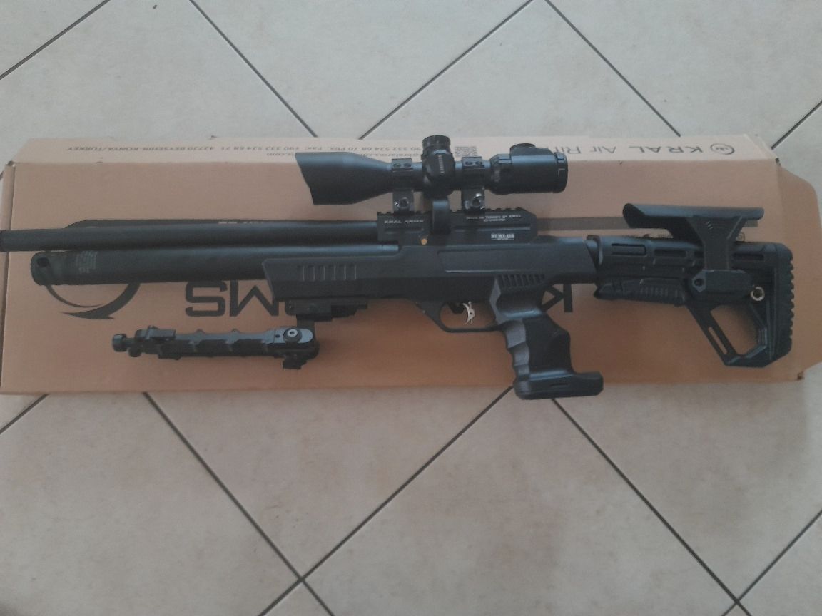 Compressed air PCP air rifle rifle AR15 Kral Arms Puncher NP03 5.5mm / Huma Air regulator / trigger / barrel / revised with power 7.5J-30J and precision!!