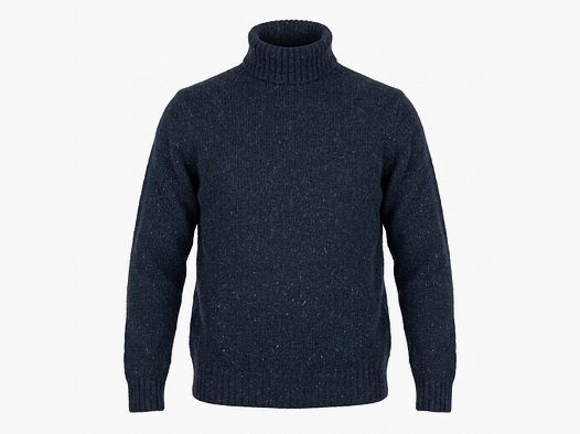 Maglione dolcevita melange blu