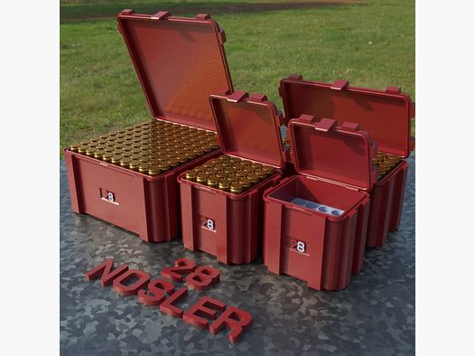Filamelt Munitionsbox / Ammo Box .28 Nosler – Patronenbox ‘Klappdeckel’ – 20 / 25 / 50 / 100 Runden