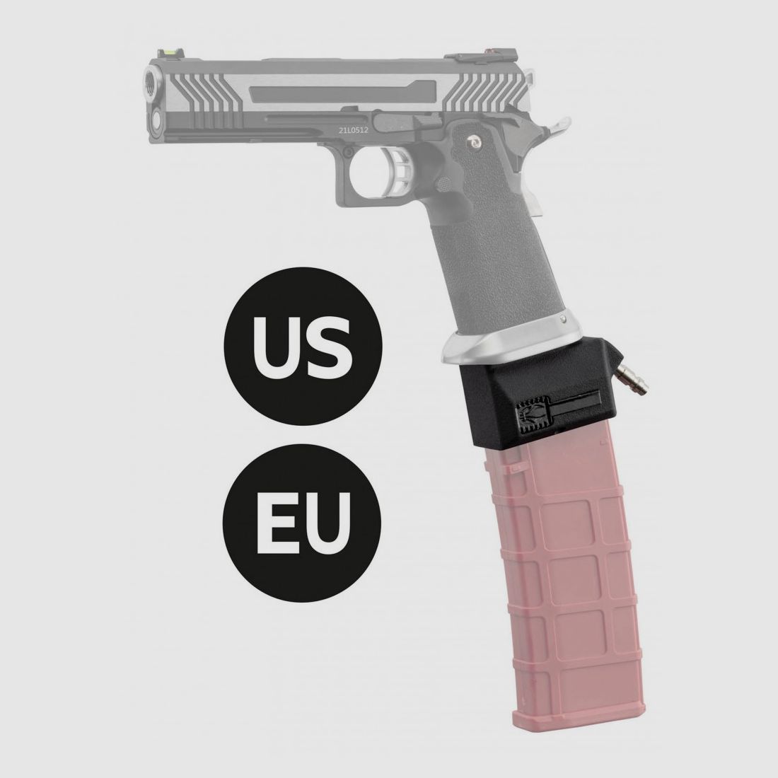 EU HPA Adapter Magazin M4 für Hi-Capa-Serie Schwarz