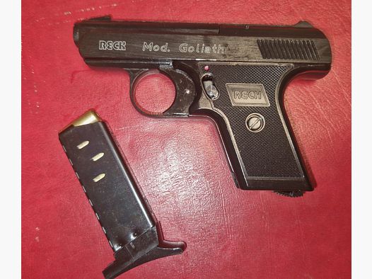 RECK MOD. GOLIATH/ sin accesorios / cal. 9mm P.A.K. / PTB 763 / PISTOLA DE GAS DE DISPARO DE SUSTO SILVESTER AUTODEFENSA COLECCIÓN / ! ¡LEER DESCRIPCIÓN!