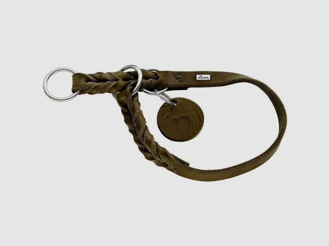 Hunter Dressurhalsung Solid Education Leder / Oliv