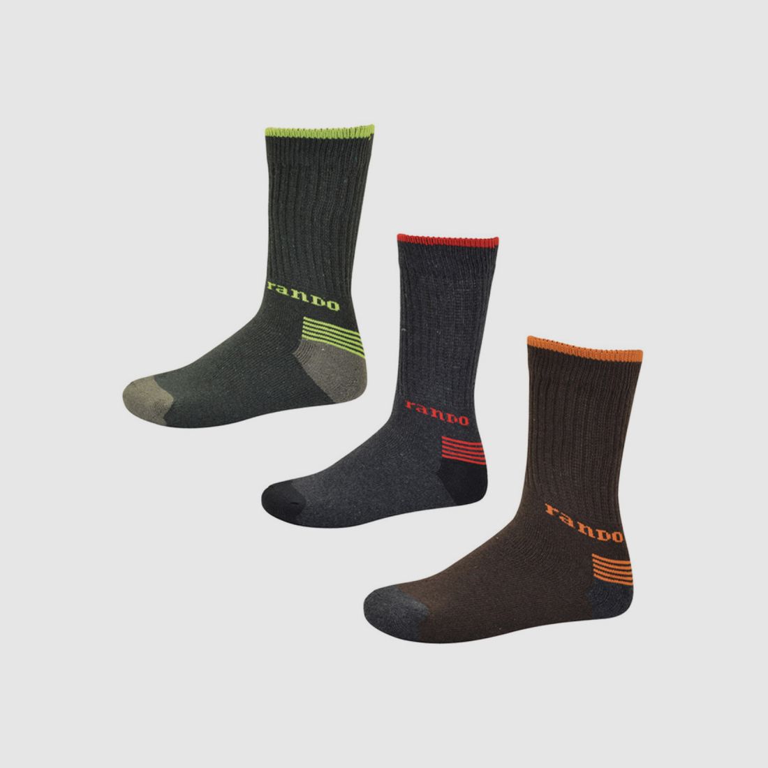 Lot of 3 pairs of RANDO hiking socks mid-cut, image 2 of 8