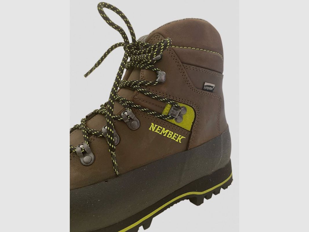 Bitrabi Nembek 300L Stiefel aus braunem Leder mit fluoreszierenden gelben Einsätzen Art. NBK300L BITRABI, Bild 5 von 6