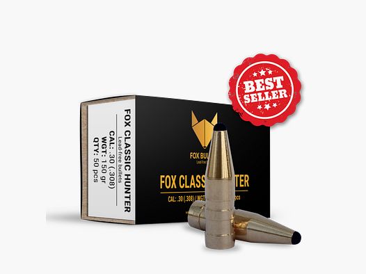 Fox Bullets Classic Hunter .308 9,7 g / 150 gr bleifreie Geschosse – 50 Stück