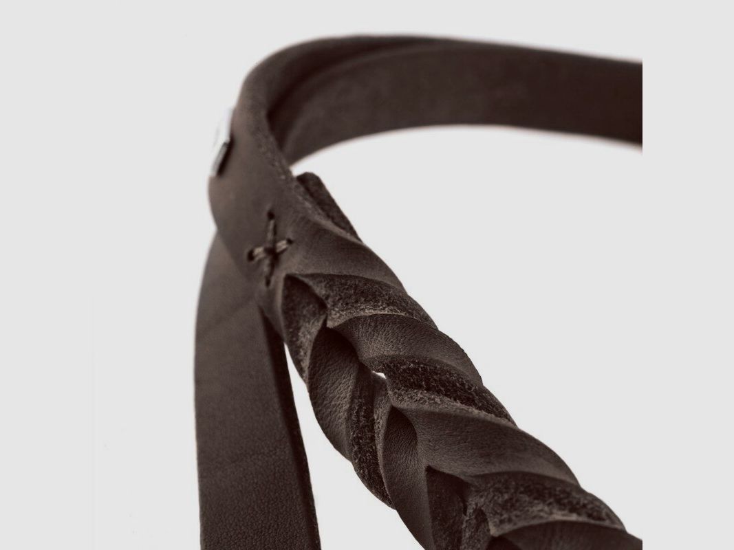 Hunter Laisse réglable Solid Education en cuir pleine fleur / Marron