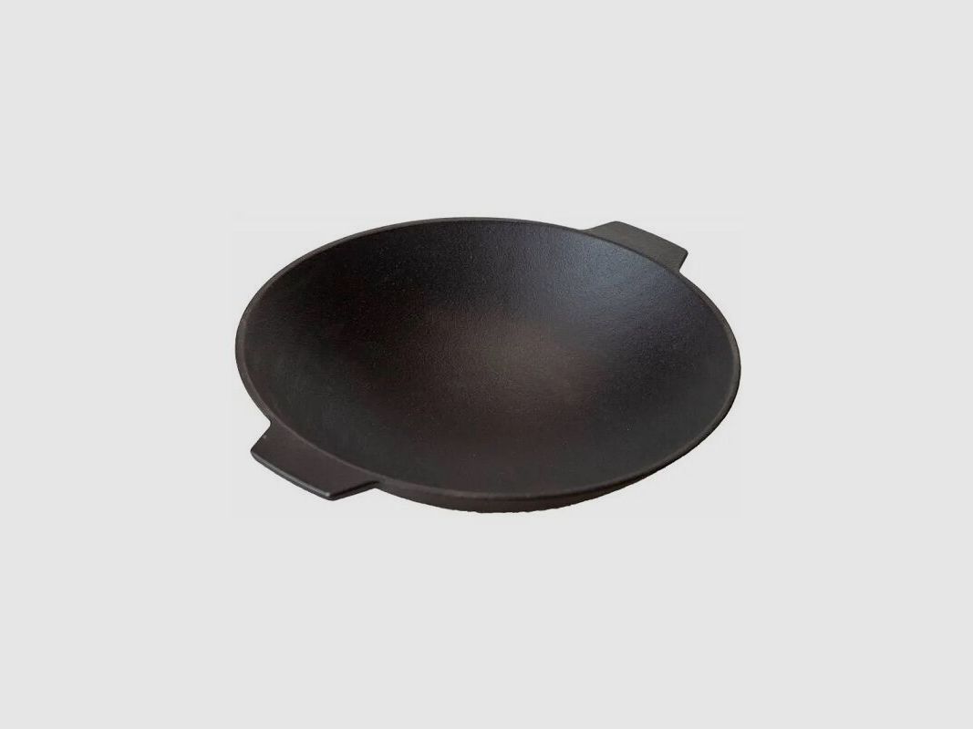 Grillfürst Gusseisen Wok mit 2 Griffen, Durchmesser 30cm