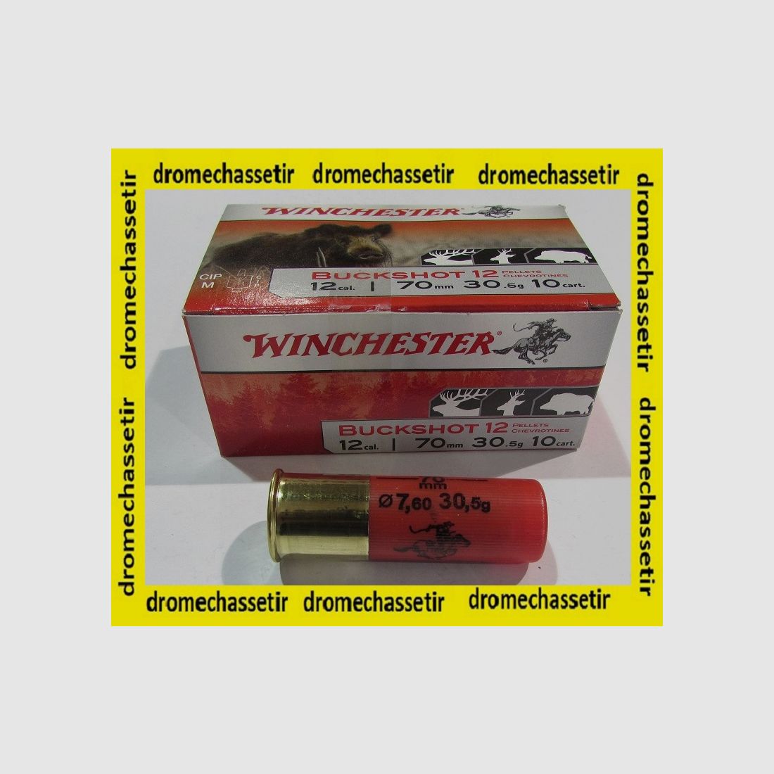 Doos Winchester patronen, kal. 12/70, 12 grains schoten