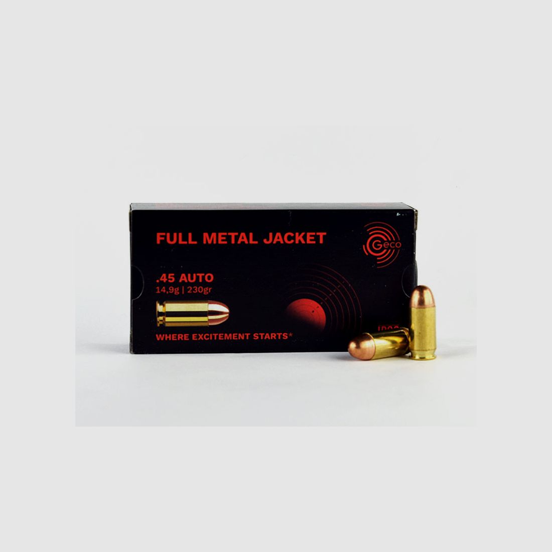 GECO .45 Auto (.45 ACP), Pełnopłaszczowy Okrągły Nos 230 grs 1 Opakowanie (50 Strzałów po 0,658 €*)