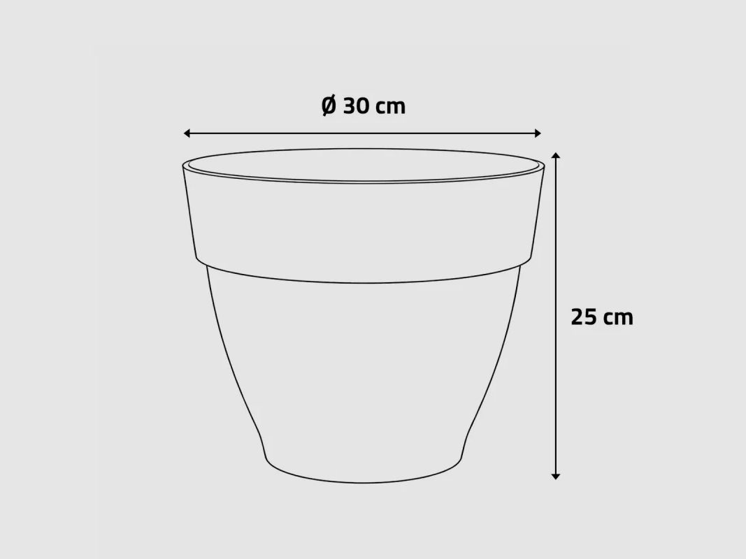 Pot de fleurs Ø30xH25cm en plastique recyclé - Elho® Gris, image 6 sur 7