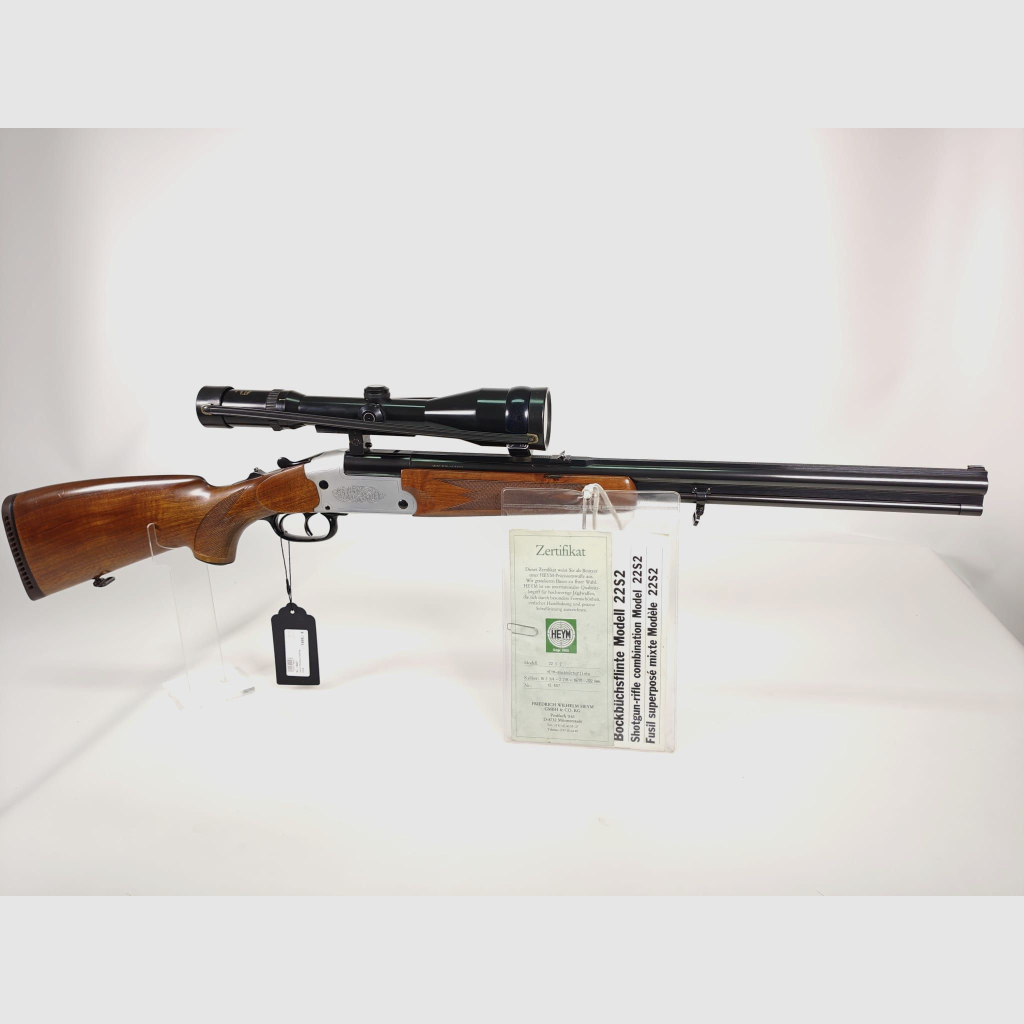 Heym Mod. 22 S 2 Bockbüchsflinte .222Rem & 16/70 inkl. Schmidt & Bender 3-12x56, Bild 2 von 9