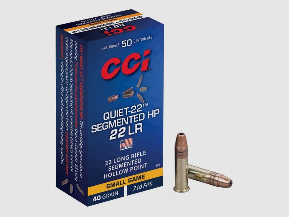 50 cartucce QUIET-22 SEGMENTED HP cal. 22LR Cci, immagine 2 di 4