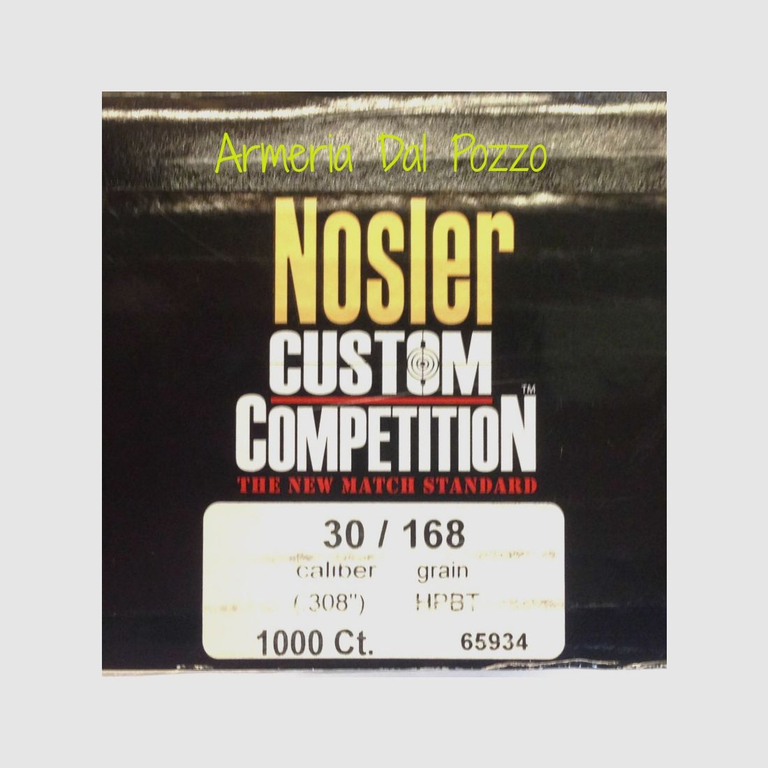 NOSLER CUSTOM COMPETITION 308 168GRS