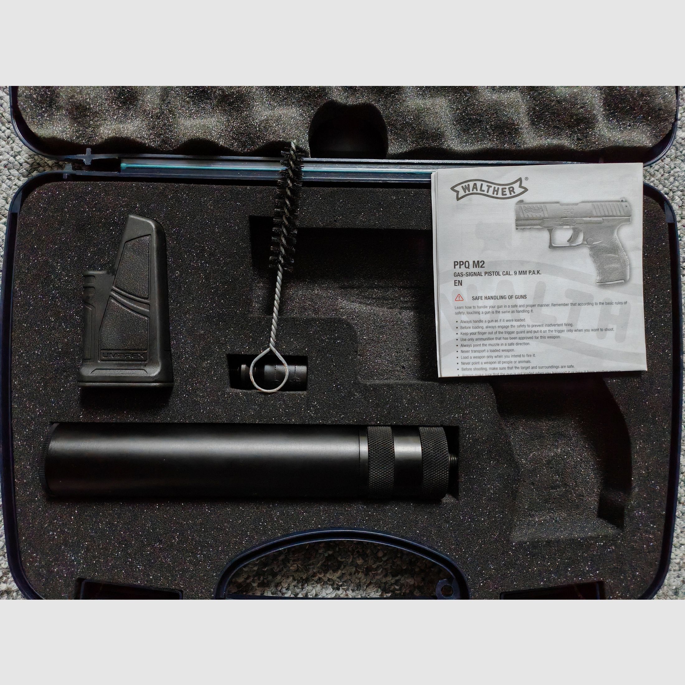 Umarex Walther PPQ NAVY Kit mit Original Walther-Koffer| 9mm P.A.K. Schreckschuss |NEUwertig