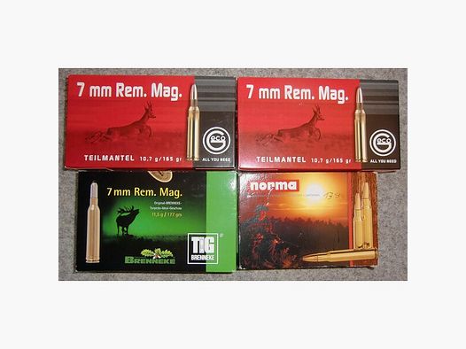 MUNITION: 73 PATRONEN KAL. 7mm REM. MAG., AB LAGER LIEFERBAR!!!