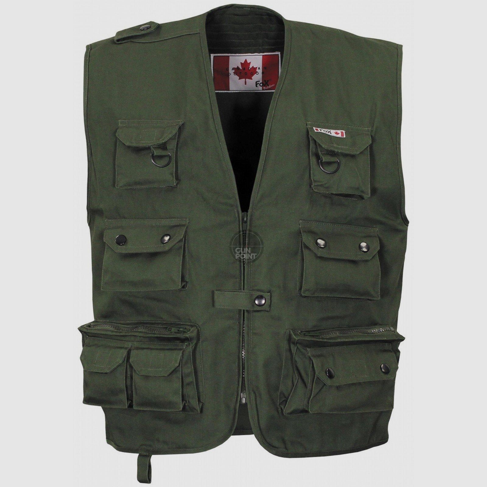 Outdoor Weste, oliv, schwere Ausfhrung - Gre: S