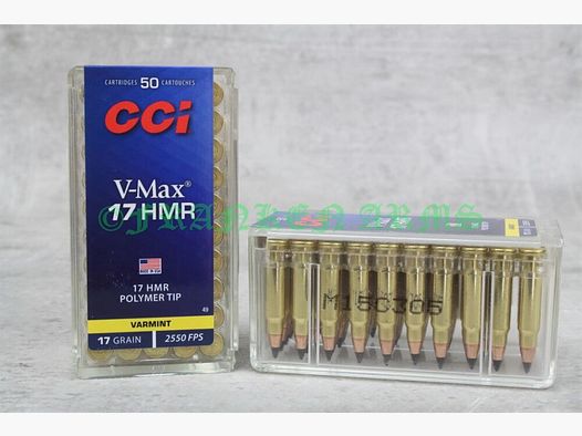 CCI .17HMR V-Max 17gr. 1,1g 50 piezas precio por cantidad