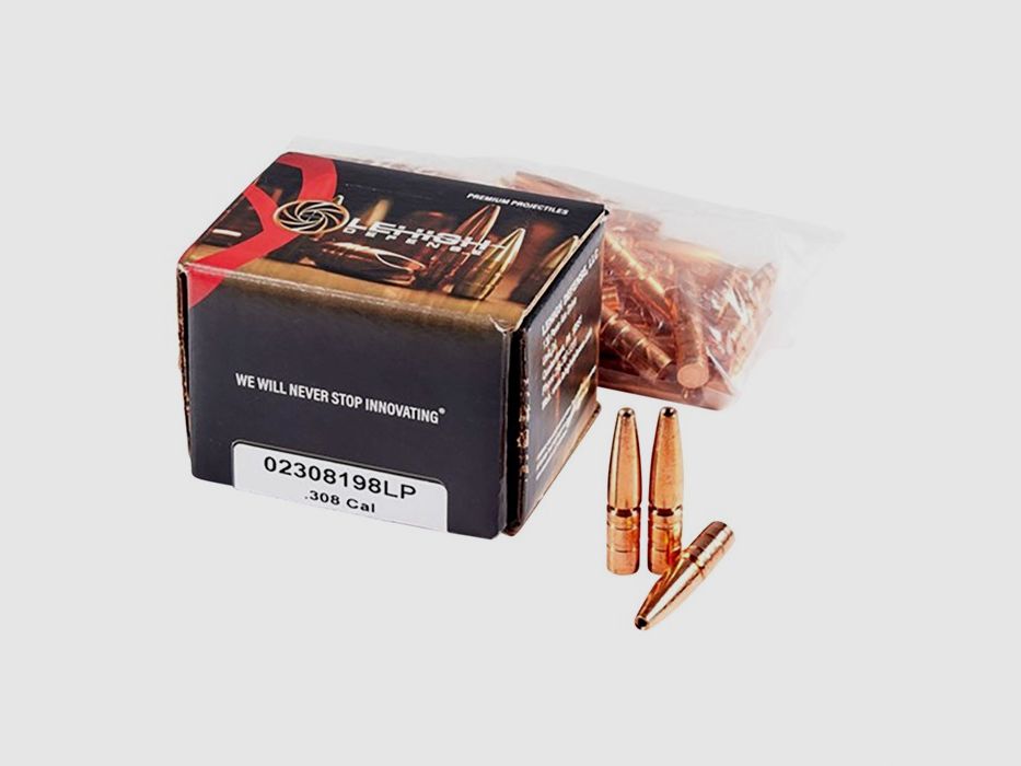LEHIGH DEFENSE 308 CALIBER (0.308″) 198GR COPPER HOLLOW POINT 50/BOX, image 2 of 2