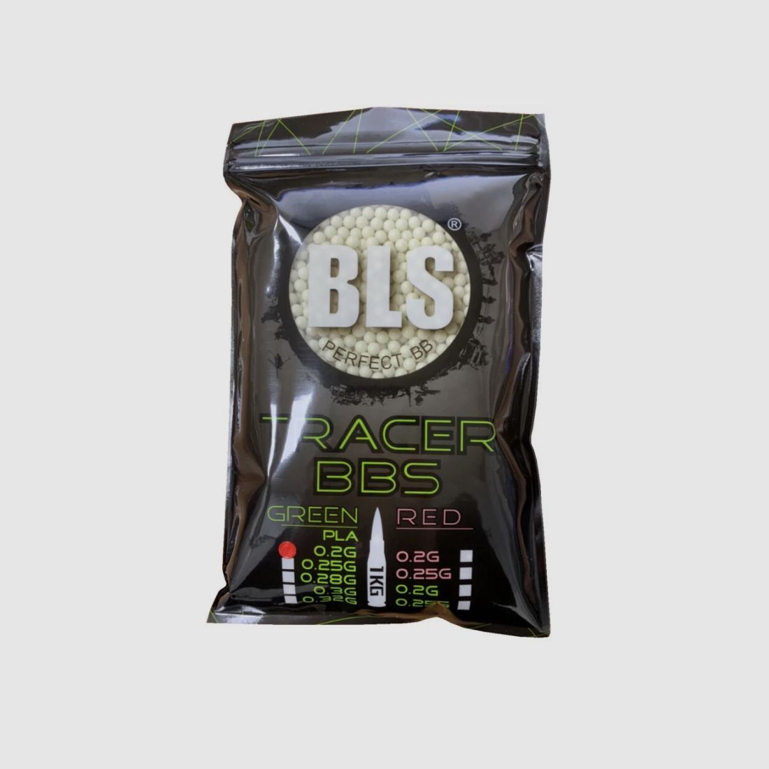 BLS Airsoft Bio Tracer BB`s 0.20g "Glow in the Dark" (5000 Stück) - Leuchtspur Grün