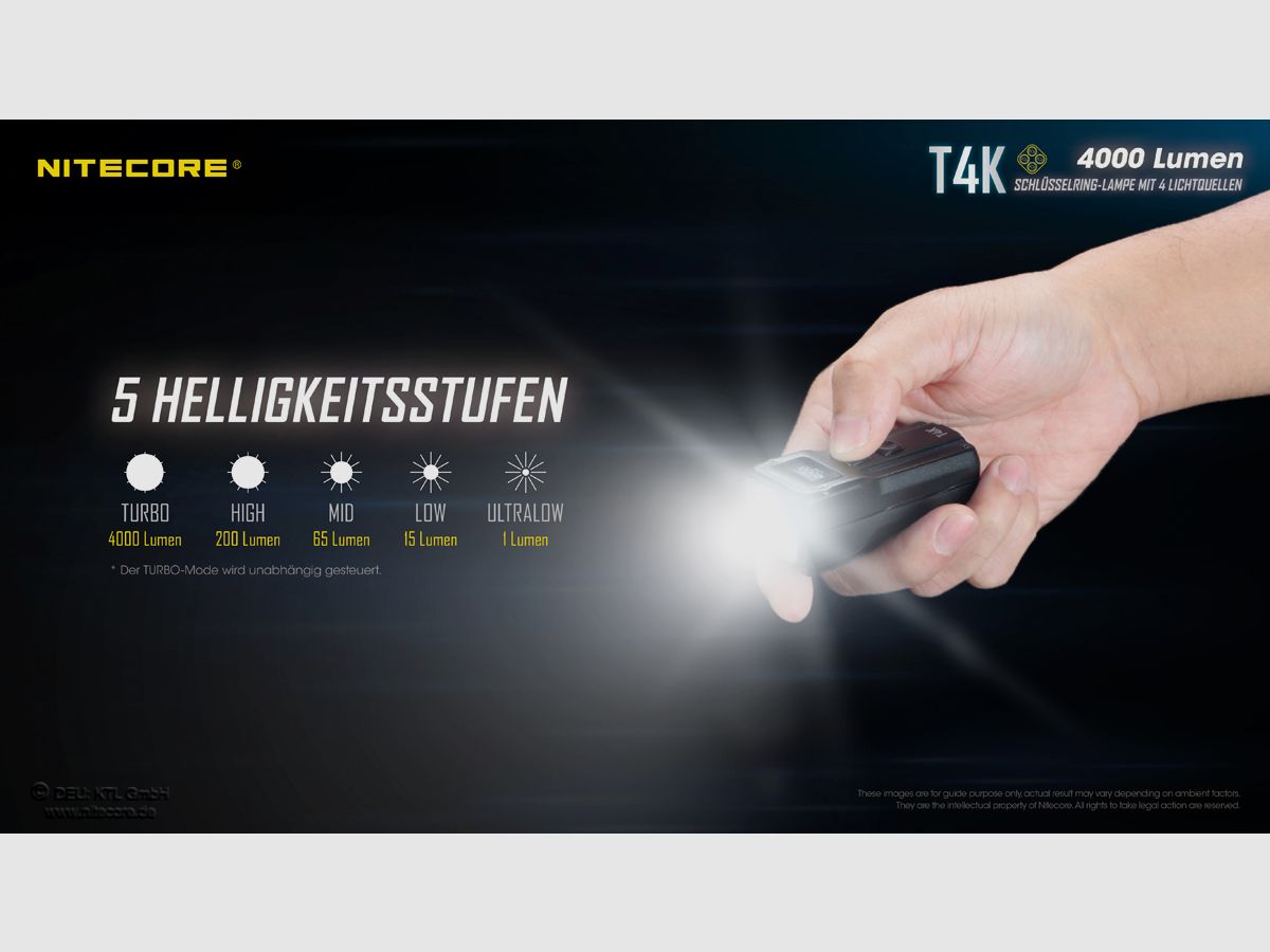 Nitecore T4K LED Taschenlampe 4000 Lumen