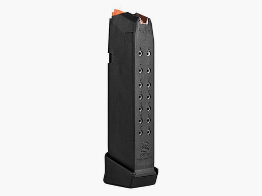 Glock Magazin G17+2 9mm Para 19 Schuss Zubringer Orange
