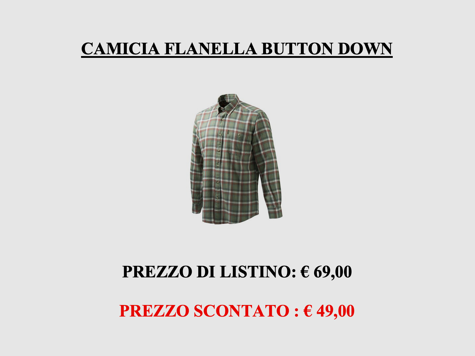 Beretta – Koszula Flanelowa w Kratę z Guzikami, zdjęcie 1 z 3